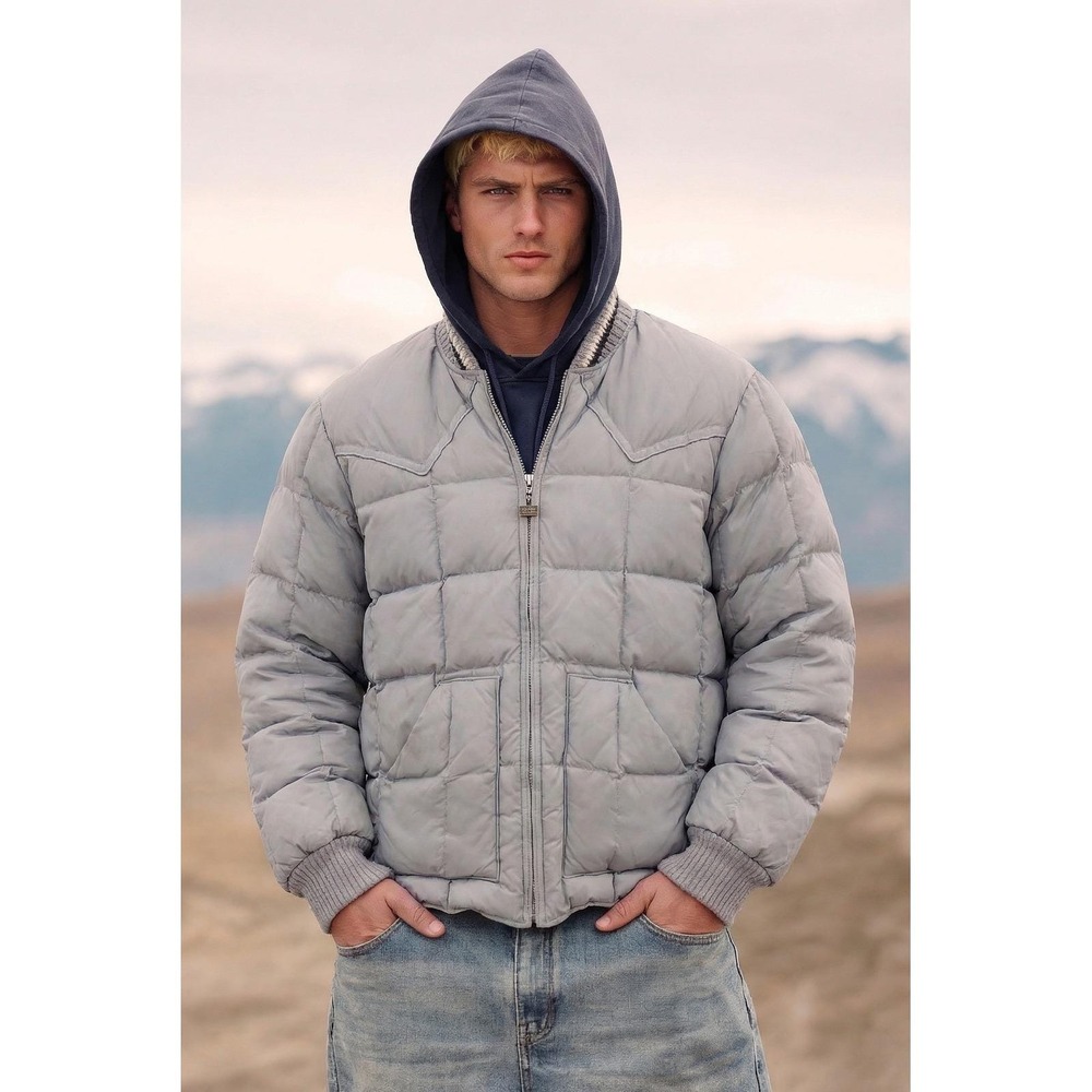 Vtg‎ Walls Blizzard Pruf Puffer Jacket Mens Small Grey  Down Quilted Gorpcore